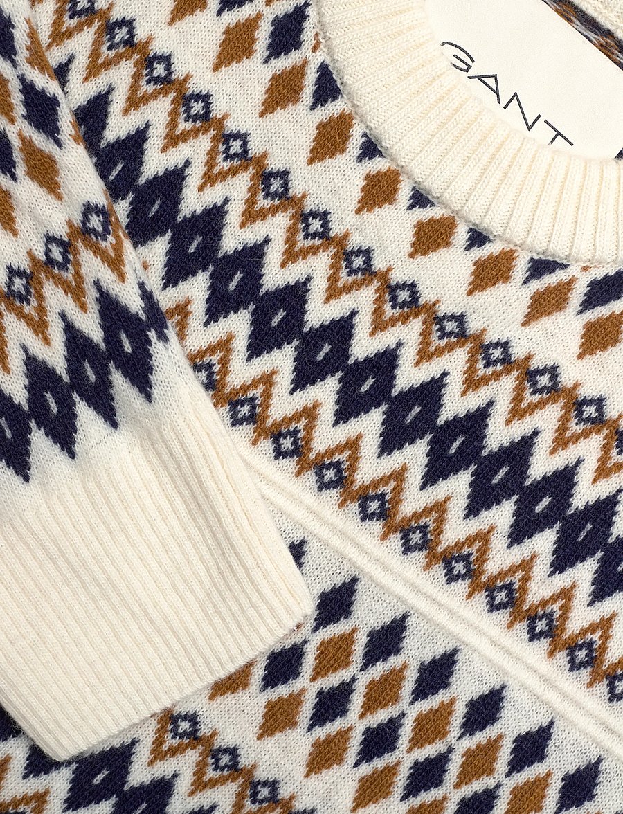 Gant - FAIRISLE C-NECK - sviitrid - cream - 2