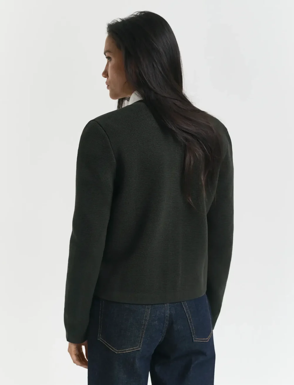 GANT - CONTRAST KNIT CARDIGAN - koftor - dark moss green - 2