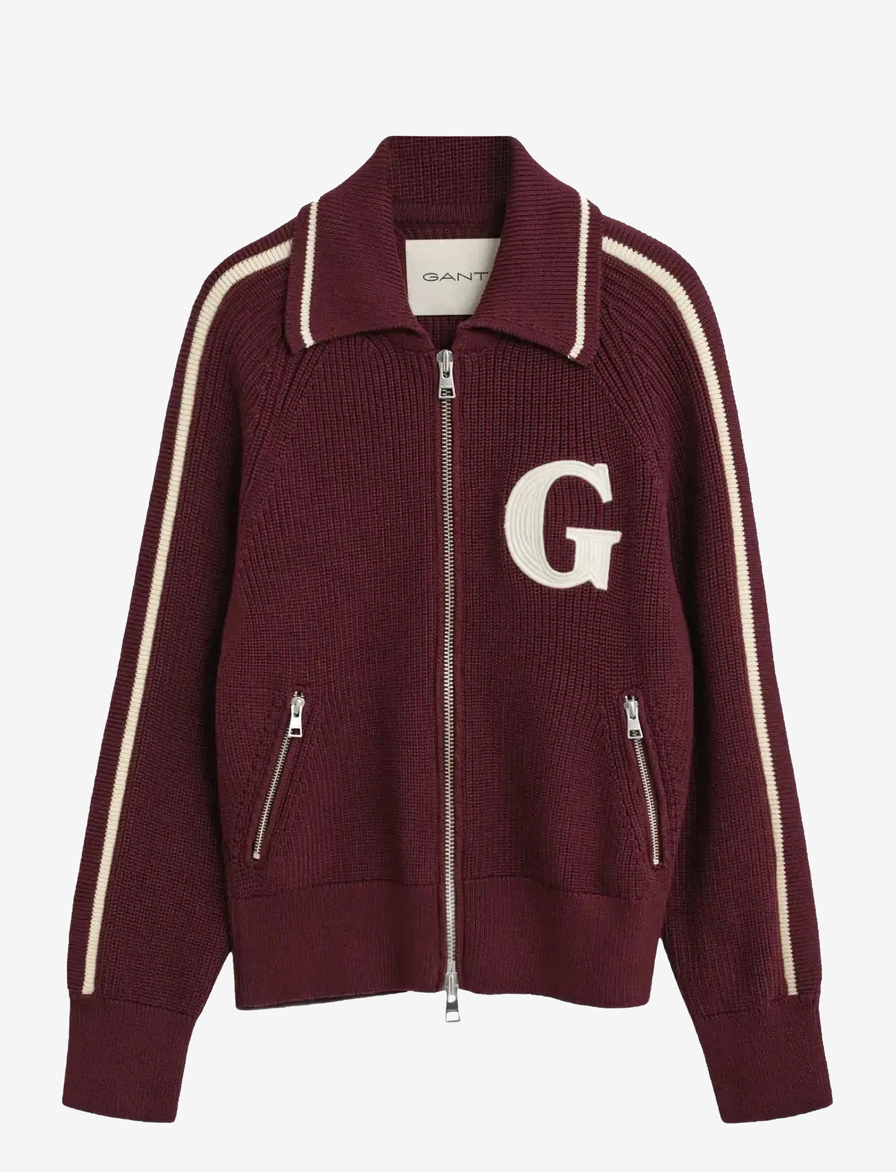 GANT - GANT VARSITY ZIP CARDIGAN - koftor - plum wine - 1