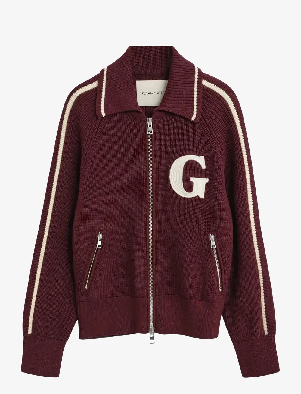 GANT - GANT VARSITY ZIP CARDIGAN - koftor - plum wine - 1