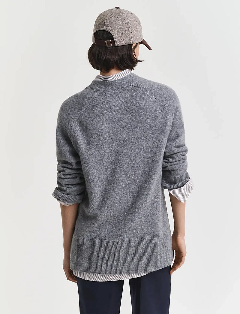 GANT - DETAIL KNIT CARDIGAN - kaschmir - charcoal melange - 2