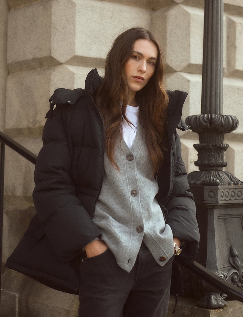 GANT - DETAIL KNIT CARDIGAN - kaschmir - charcoal melange - 5