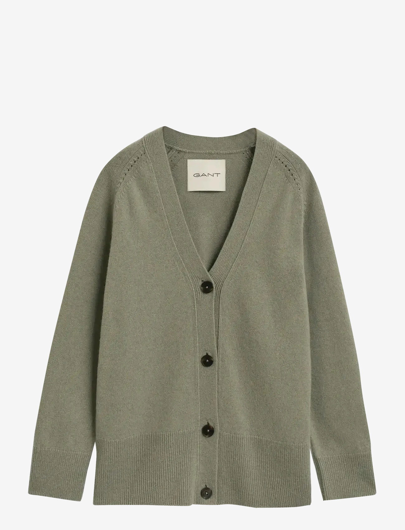 GANT - DETAIL KNIT CARDIGAN - kashmir - faded sage - 1