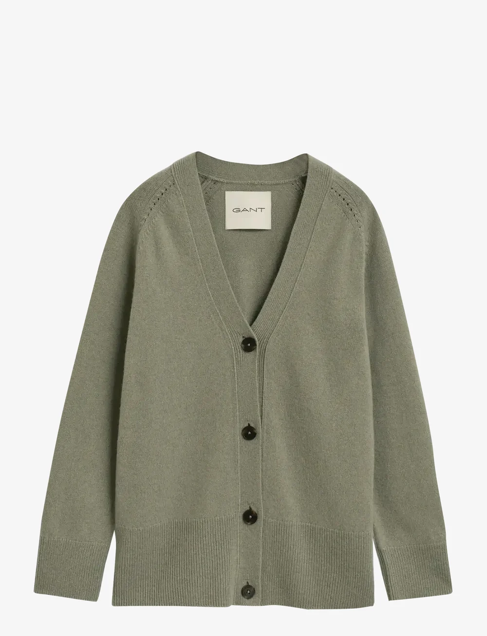 GANT - DETAIL KNIT CARDIGAN - cashmere - faded sage - 1
