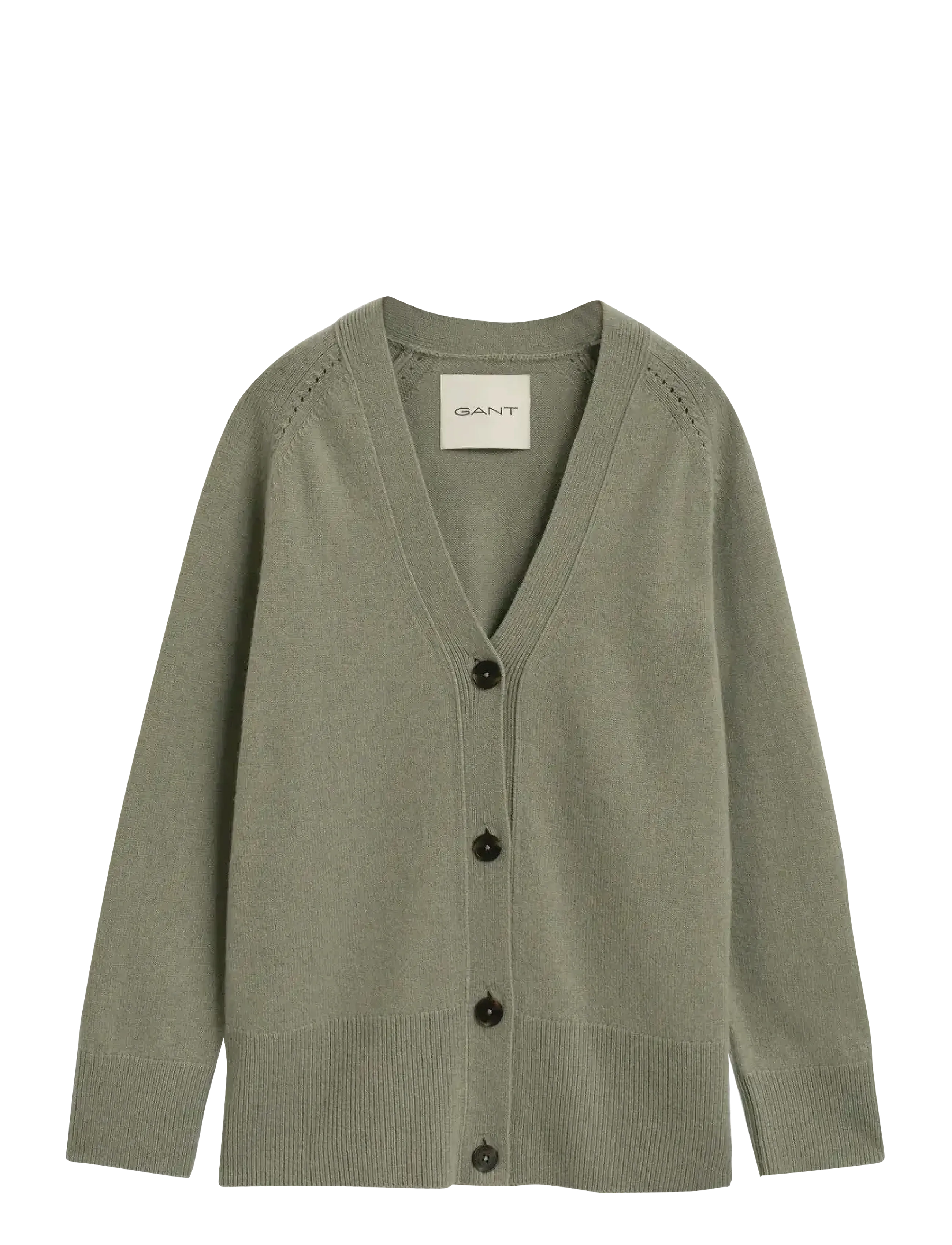 Gant DETAIL KNIT CARDIGAN - Tøj - FADED SAGE / green