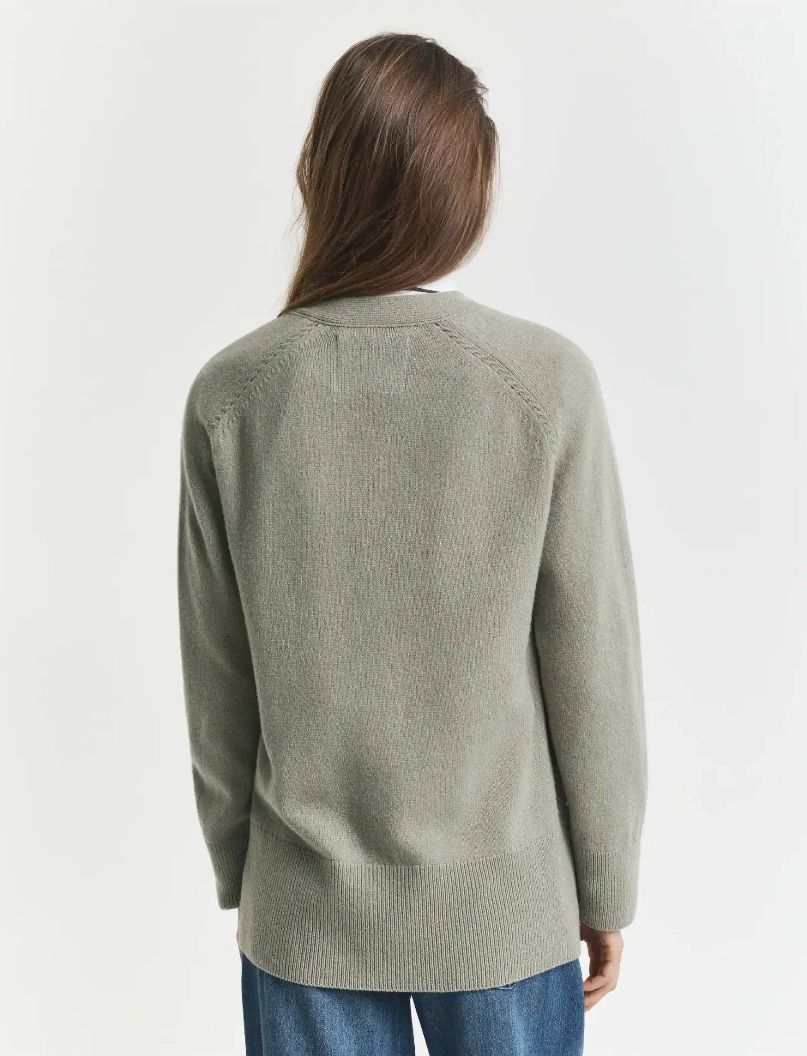 Gant - DETAIL KNIT CARDIGAN - kaschmir - faded sage - 2