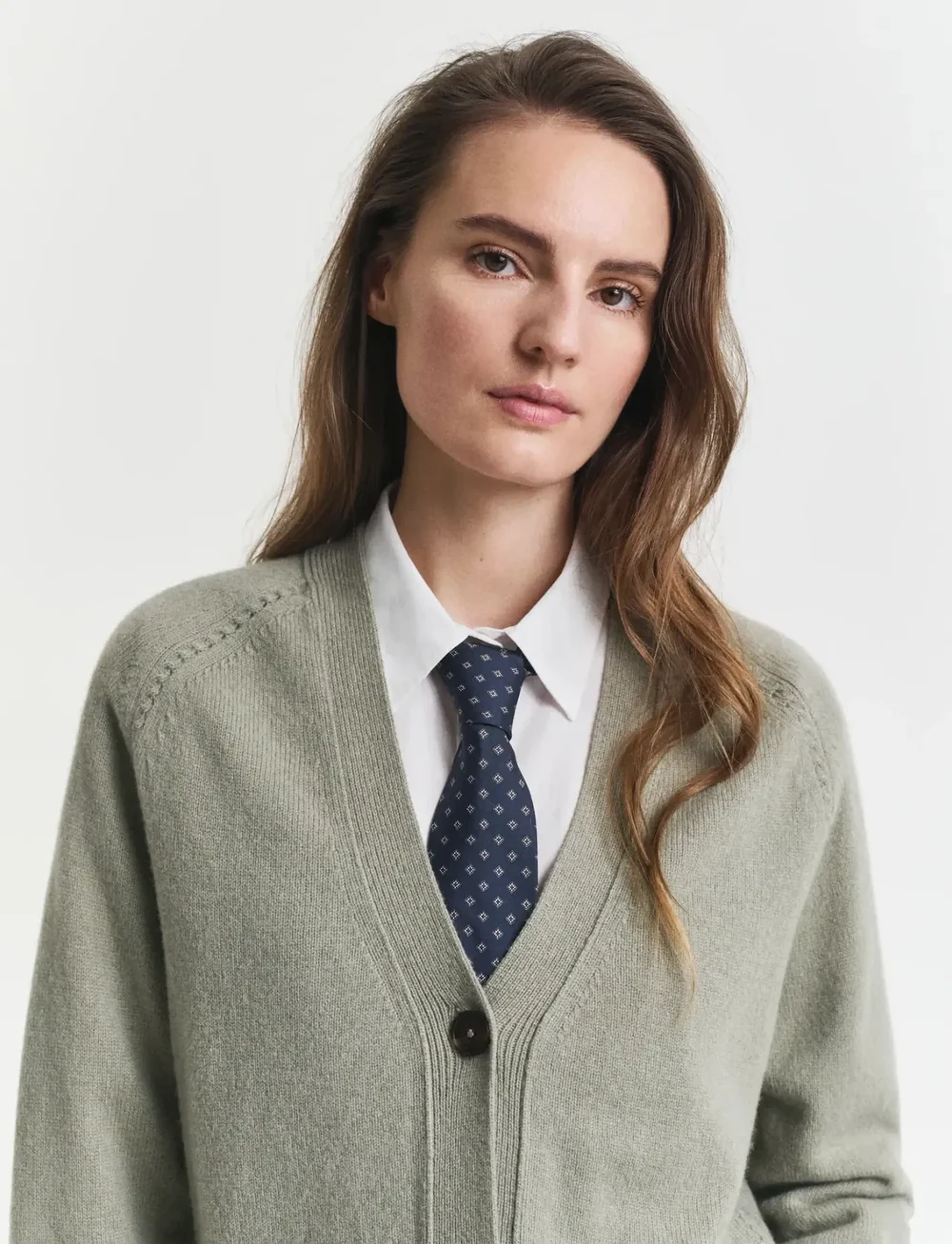 GANT - DETAIL KNIT CARDIGAN - cashmere - faded sage - 4