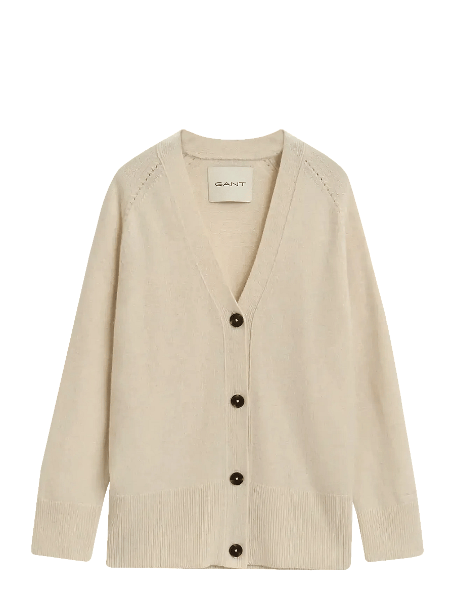 Gant - DETAIL KNIT CARDIGAN - kaschmir - taupe beige - 1