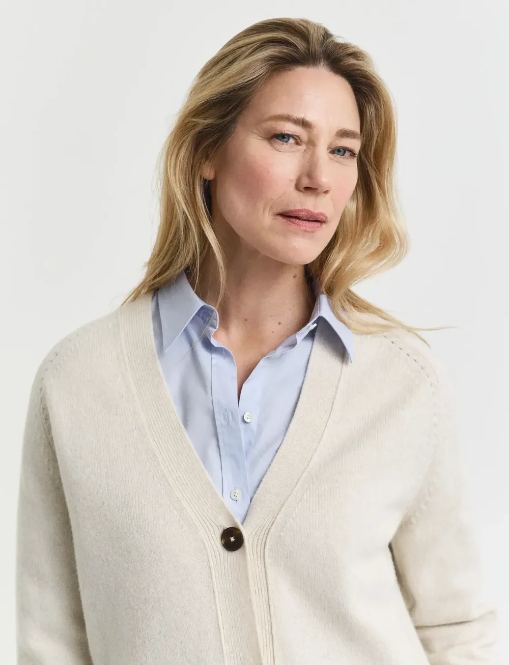 GANT - DETAIL KNIT CARDIGAN - koftor - taupe beige - 4