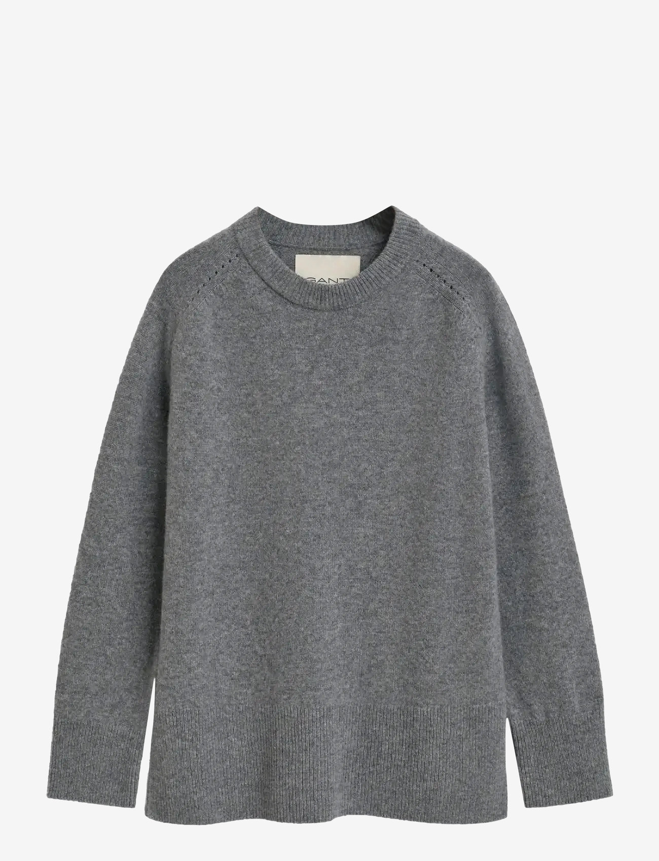 GANT - SOFT WOOL LOUNGE C-NECK - striktrøjer - charcoal melange - 1