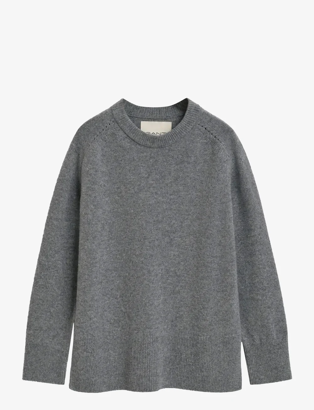 GANT - SOFT WOOL LOUNGE C-NECK - stickade tröjor - charcoal melange - 1