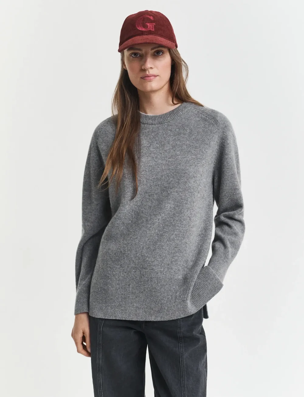 GANT - SOFT WOOL LOUNGE C-NECK - stickade tröjor - charcoal melange - 0