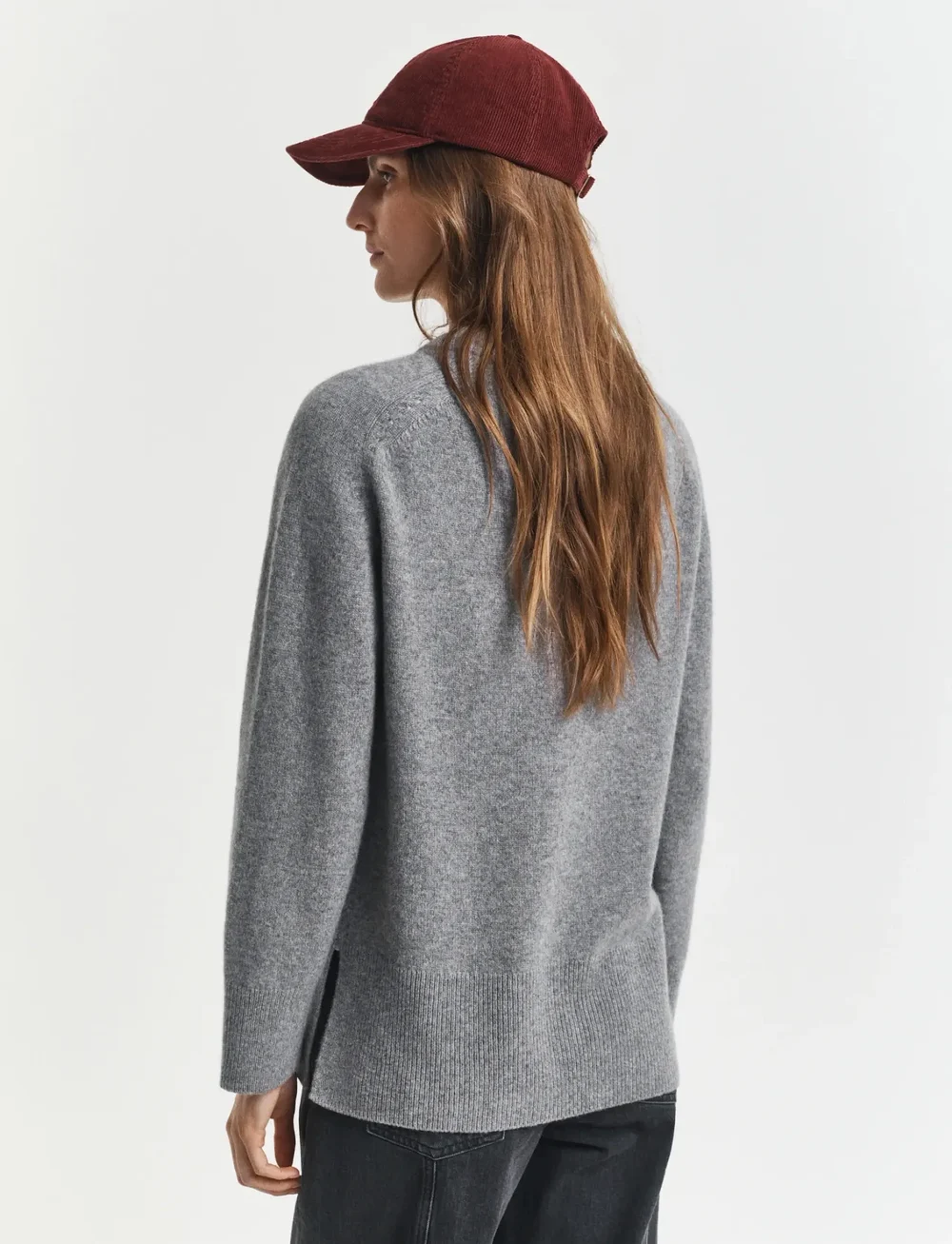 GANT - SOFT WOOL LOUNGE C-NECK - stickade tröjor - charcoal melange - 2