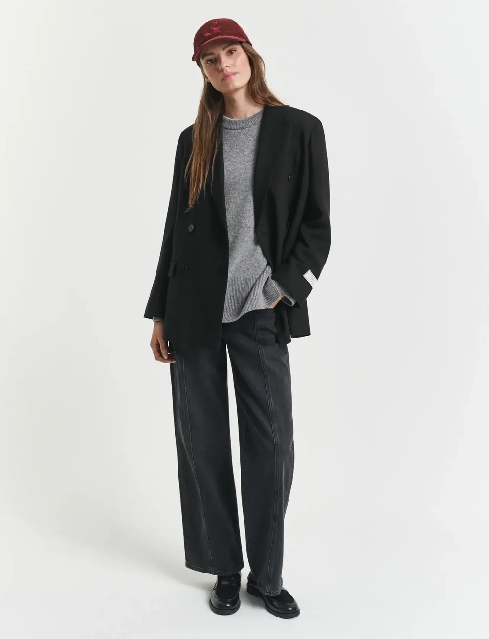 GANT - SOFT WOOL LOUNGE C-NECK - stickade tröjor - charcoal melange - 4