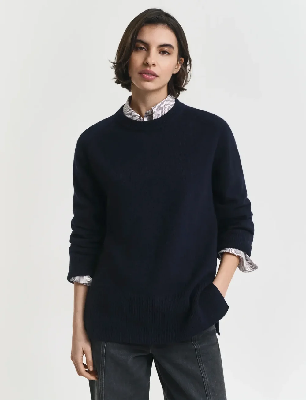 GANT - SOFT WOOL LOUNGE C-NECK - kashmir - evening blue - 0
