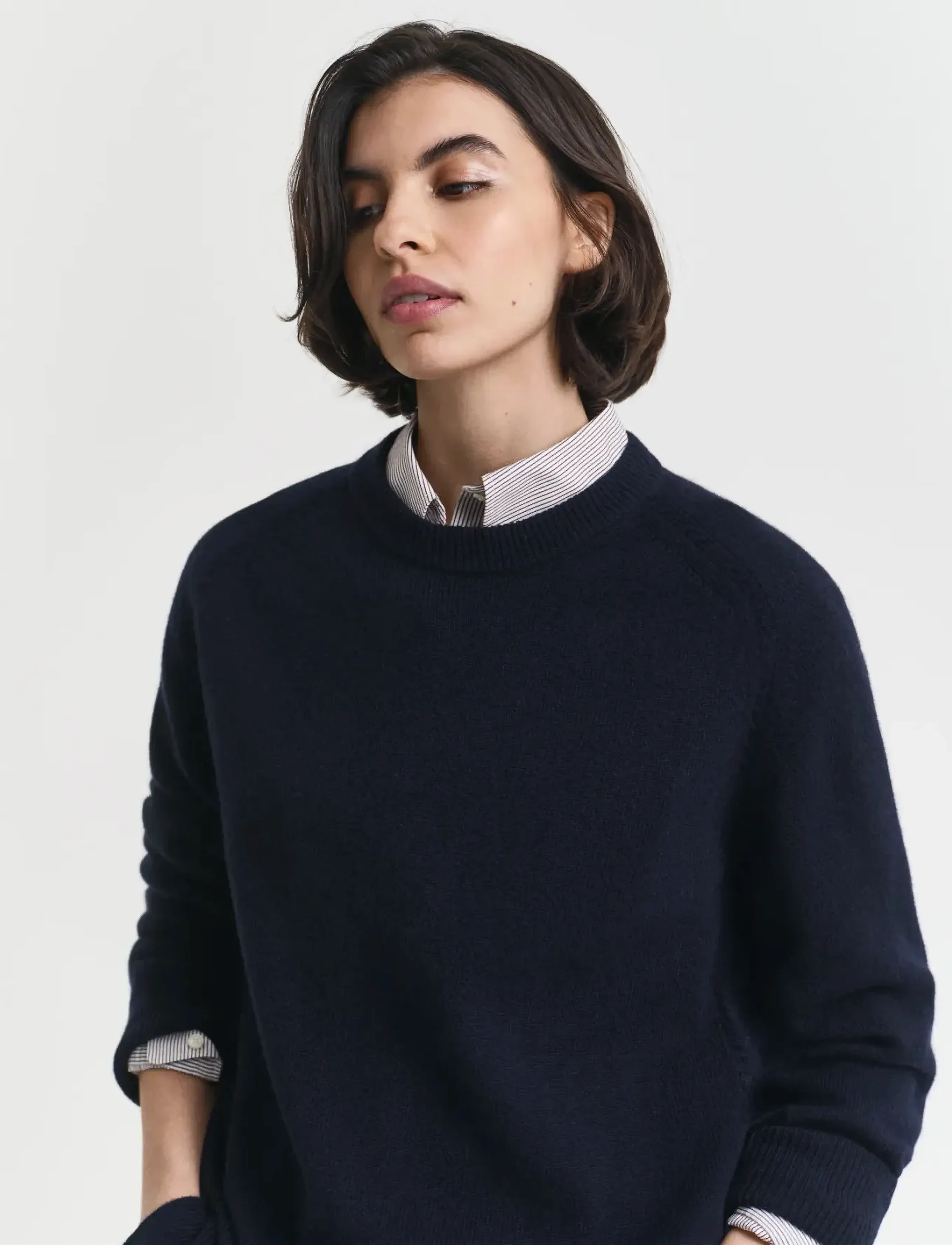 GANT - SOFT WOOL LOUNGE C-NECK - evening blue - 4