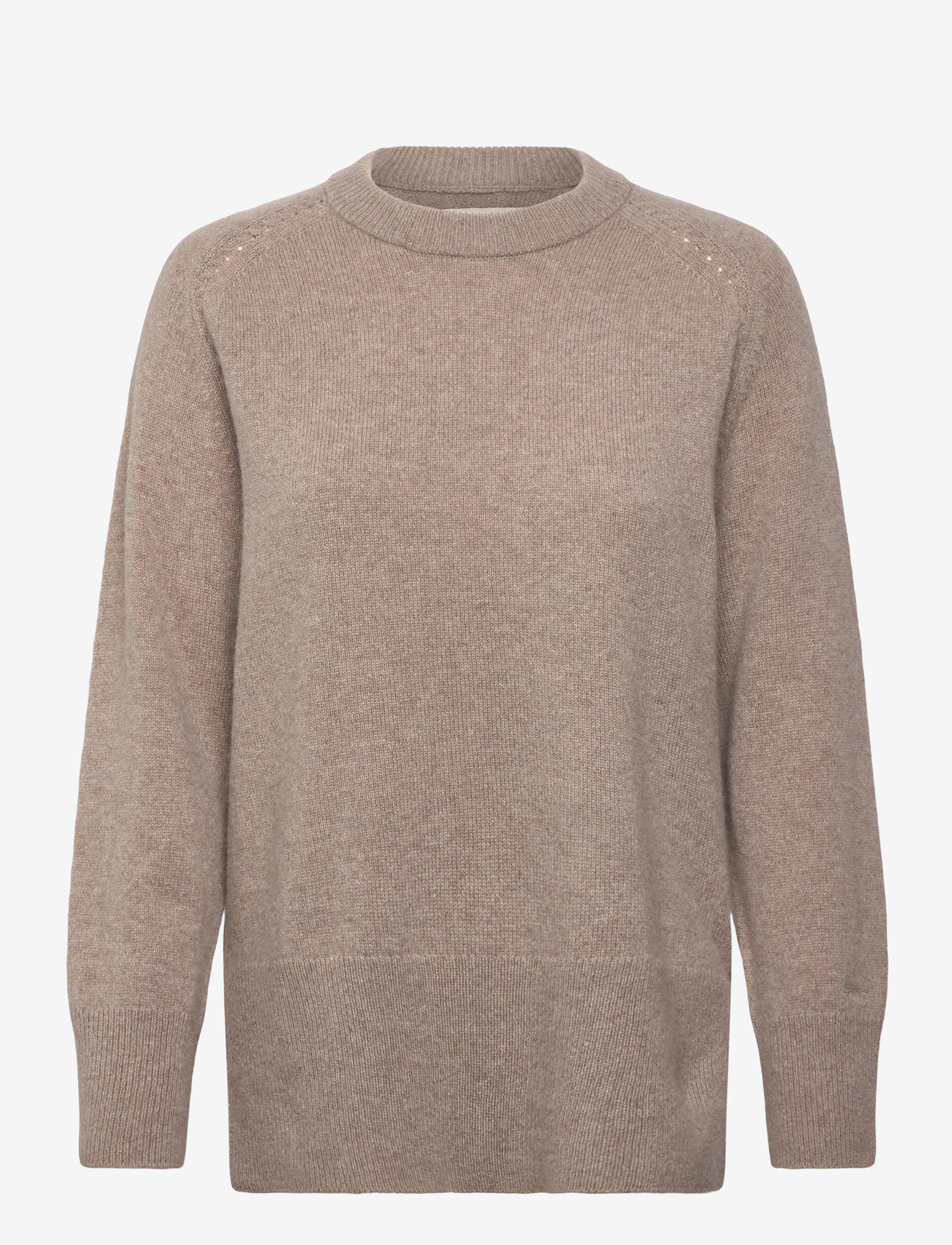 GANT - SOFT WOOL LOUNGE C-NECK - efterårstøj - taupe beige - 0