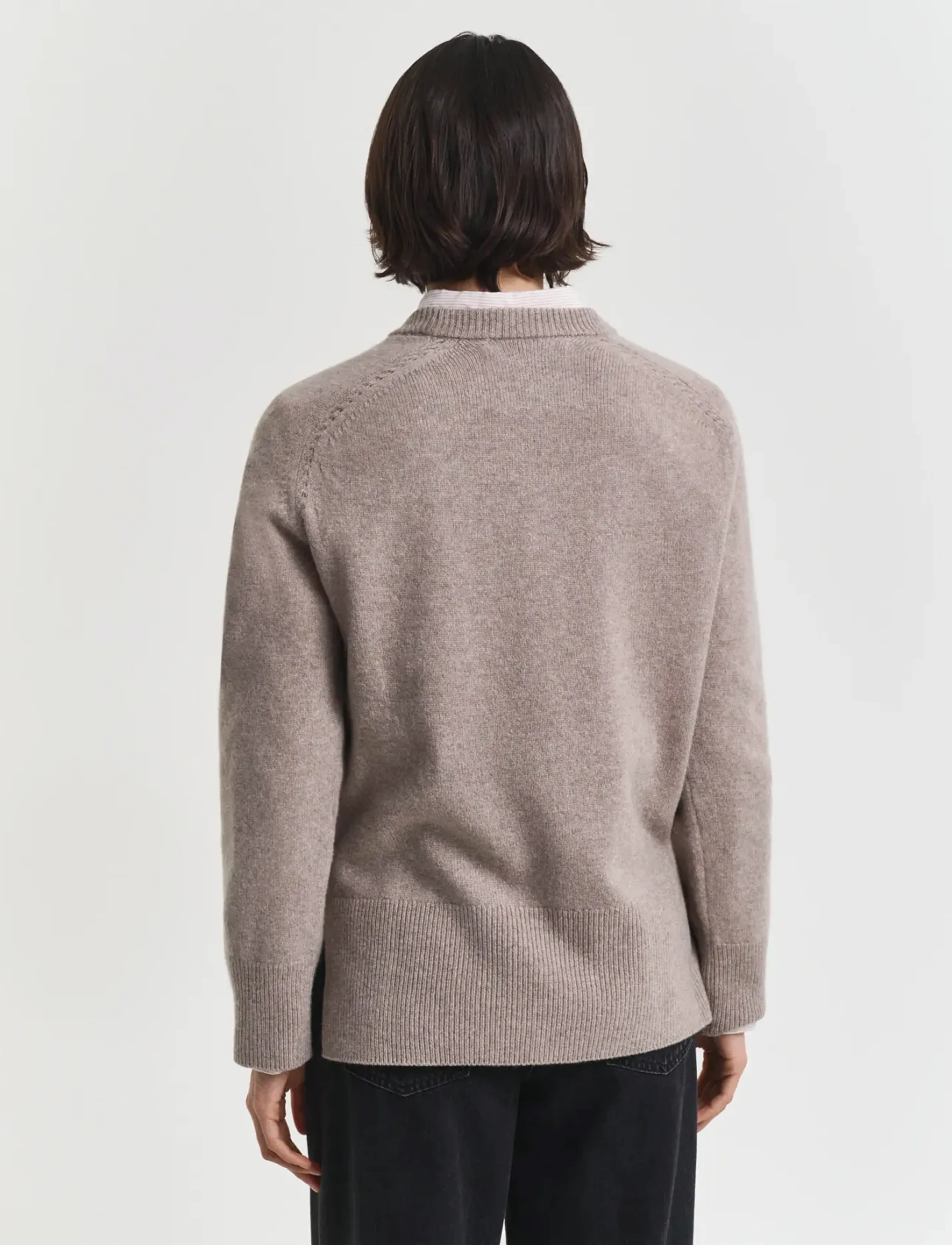 GANT - SOFT WOOL LOUNGE C-NECK - taupe beige - 5