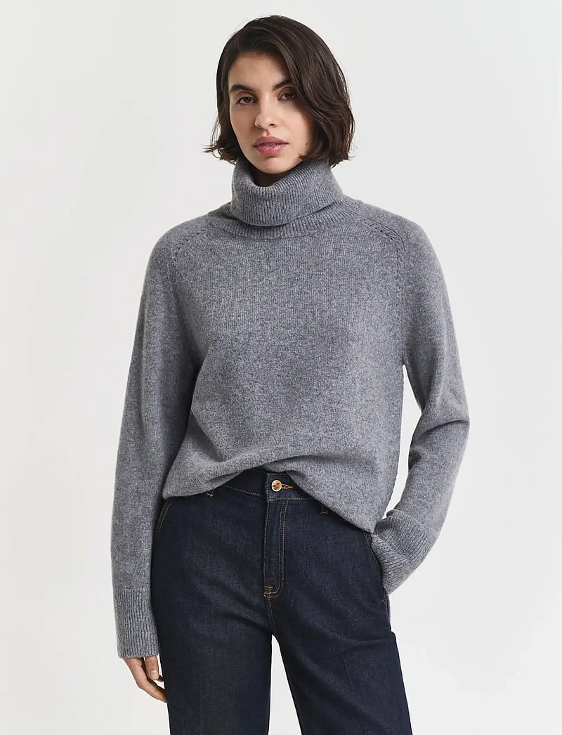 GANT - SOFT WOOL TURTLENECK - cashmere - charcoal melange - 0