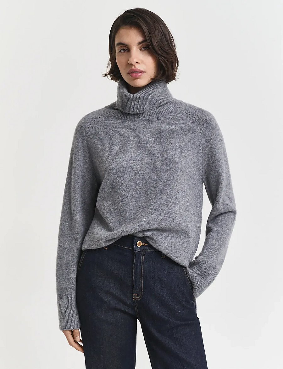 Gant - SOFT WOOL TURTLENECK - cachemire - charcoal melange - 0