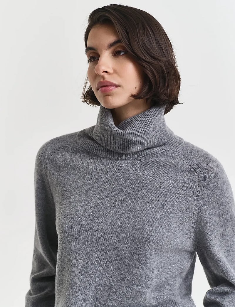 GANT - SOFT WOOL TURTLENECK - cashmere - charcoal melange - 4