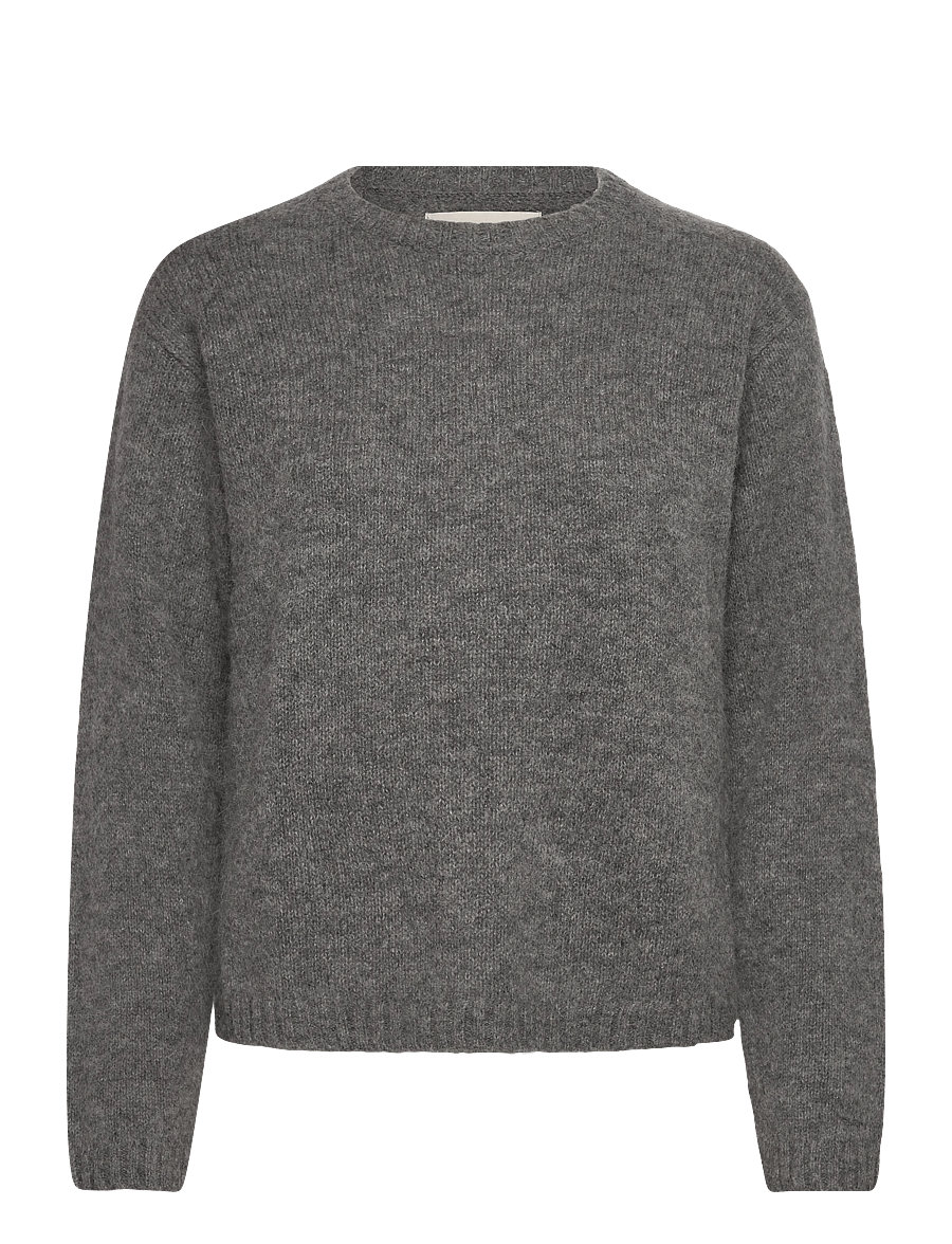 Gant - ALPACA BLEND C-NECK - stickade tröjor - charcoal melange - 0