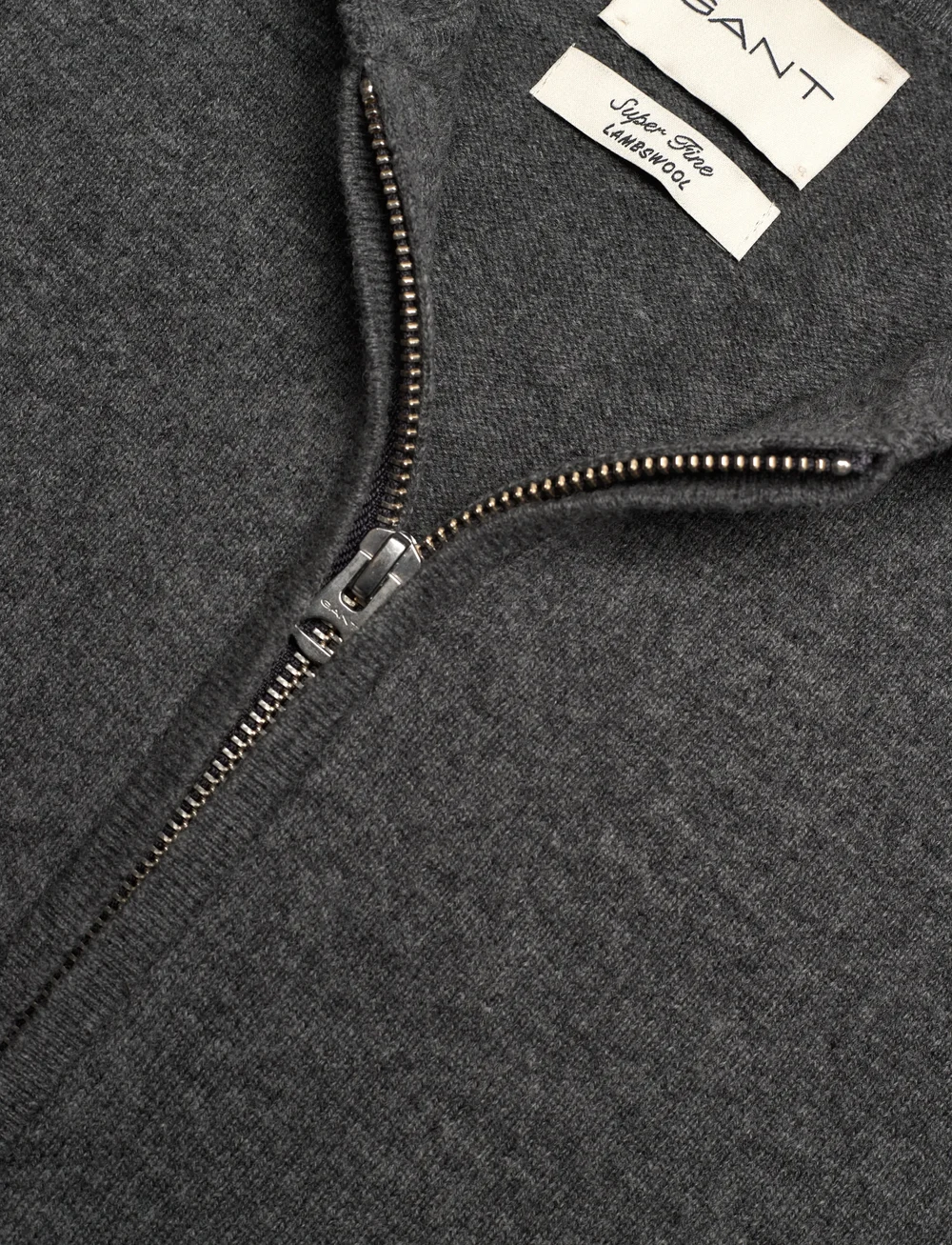 GANT - SUPERFINE LAMBSWOOL ZIP HOODIE - hættetrøjer - charcoal melange - 2