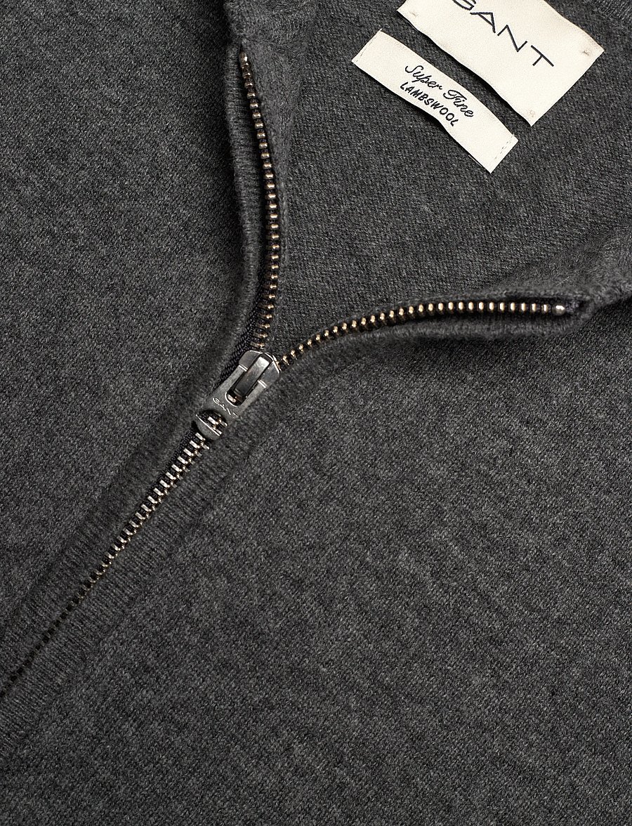 Gant - SUPERFINE LAMBSWOOL ZIP HOODIE - bluzy z kapturem - charcoal melange - 2