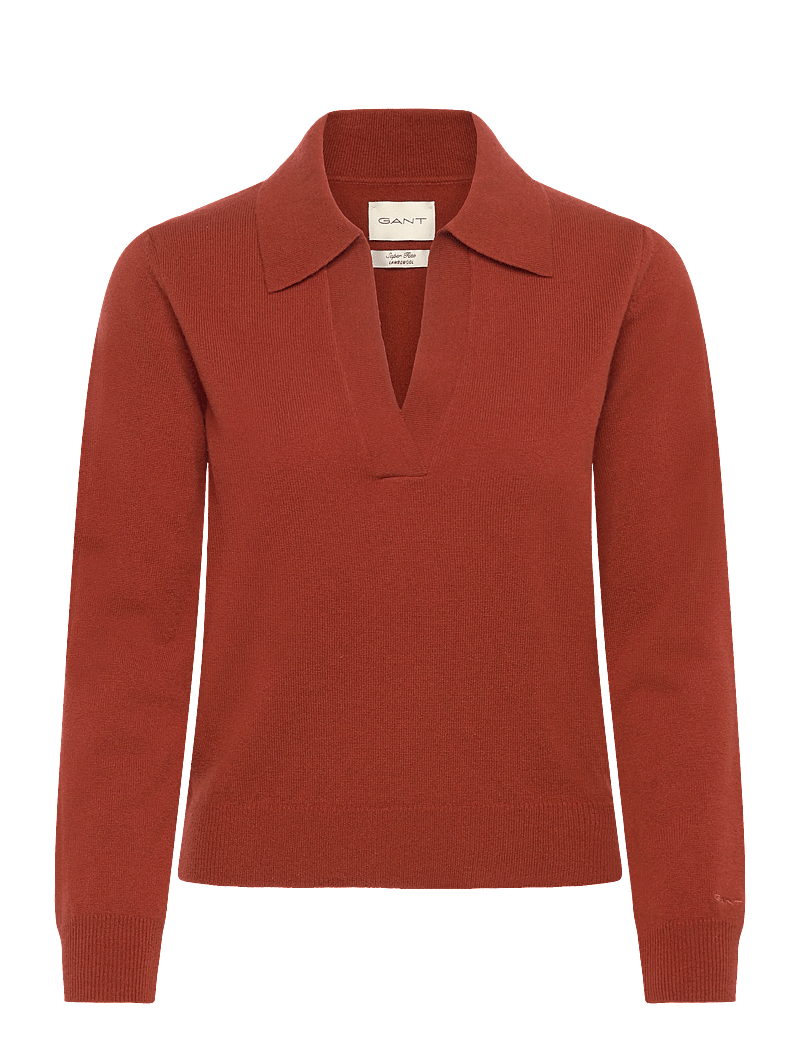 GANT - SUPERFINE LAMBSWOOL RUGGER - stickade tröjor - modern rust - 0