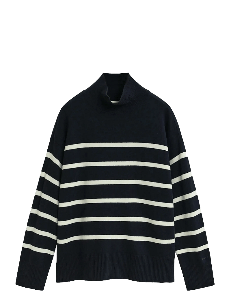 GANT - SUPERFINE LAMBSWOOL STRIPE MOCK - pullover - evening blue - 1