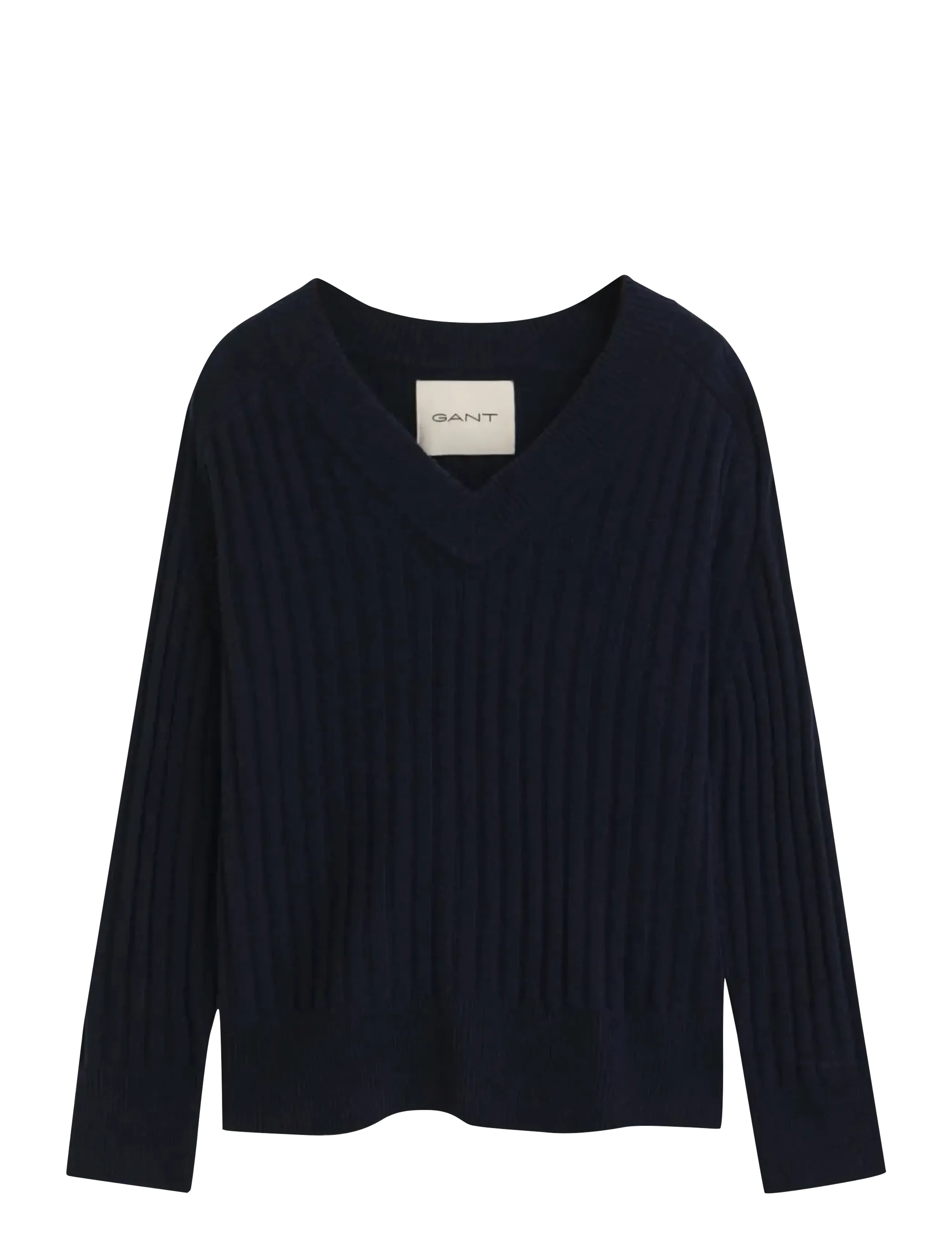 GANT WOOL RIBBED V-NECK - Beliebte Marken - EVENING BLUE / navy