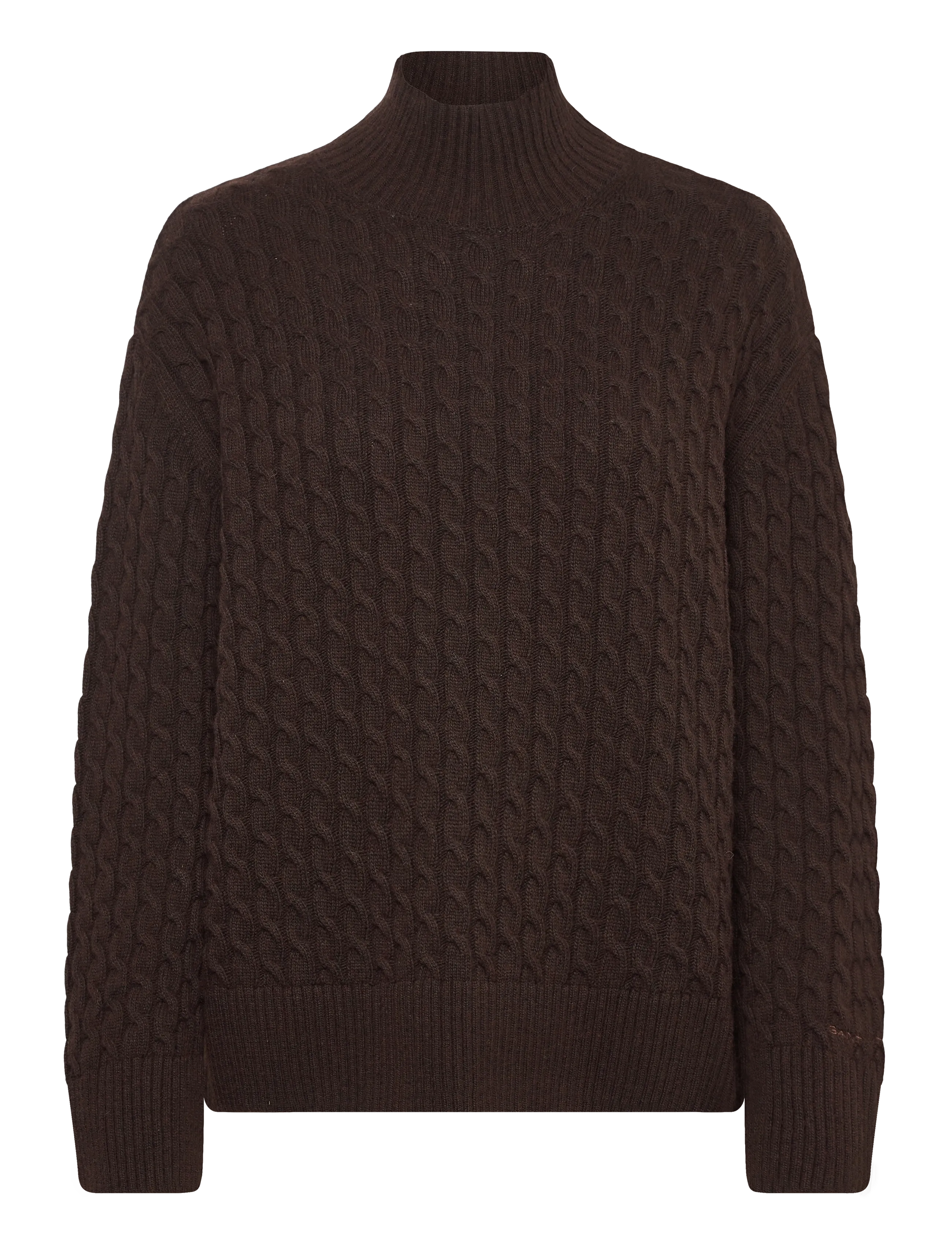 GANT Cable Knit Mock Neck Braun - XS - Damen