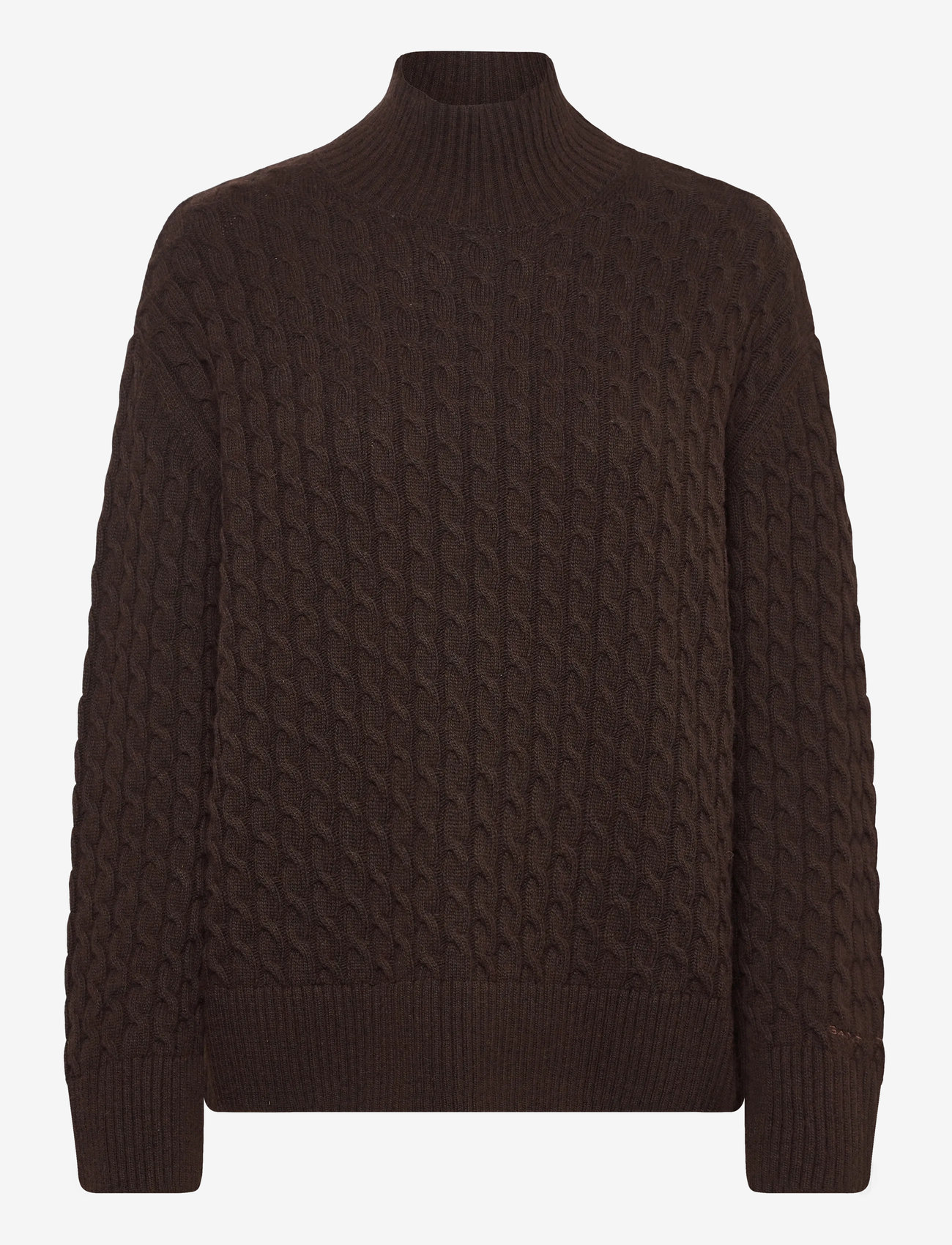 GANT - CABLE KNIT MOCK NECK - rullekraver - deep brown - 0