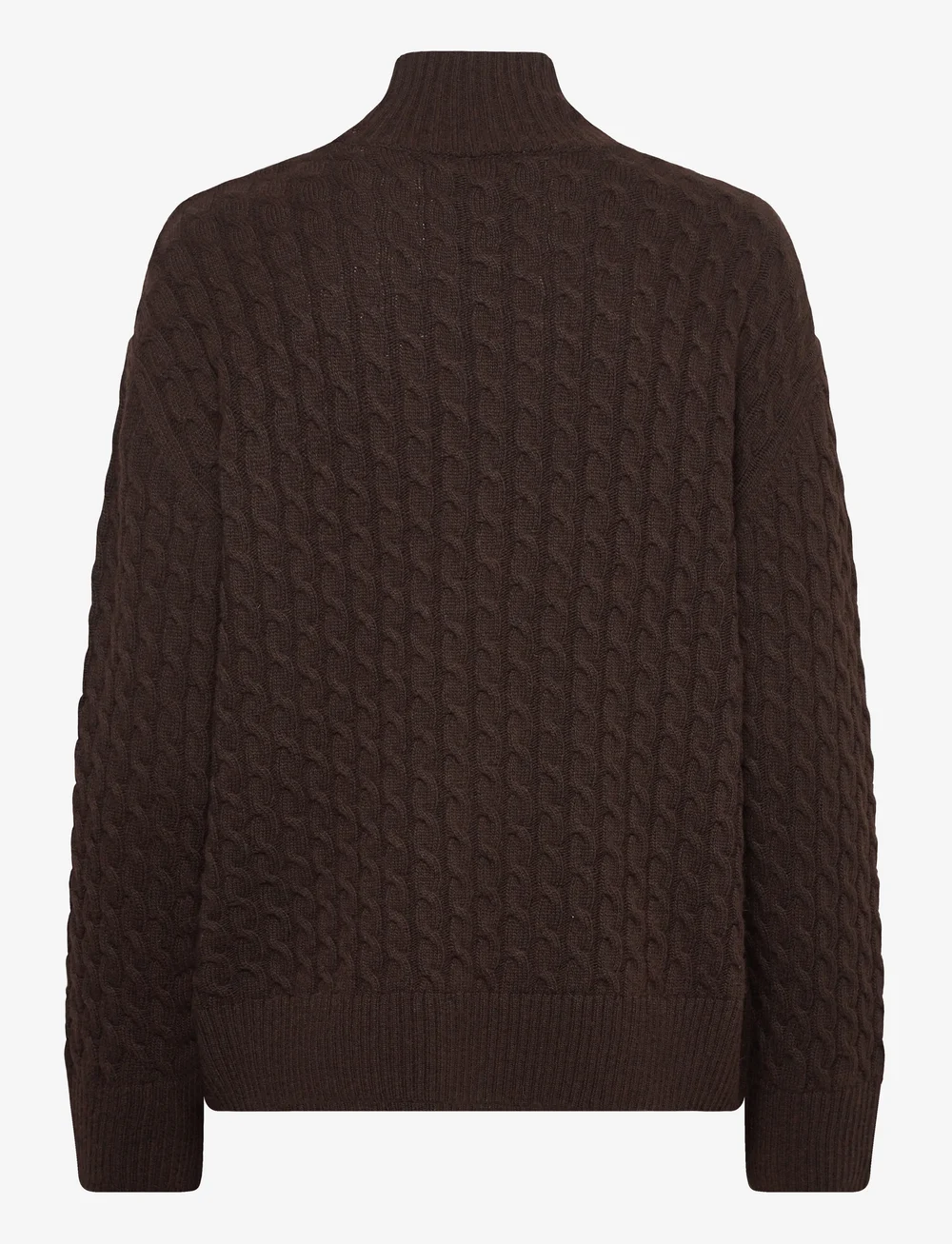 GANT - CABLE KNIT MOCK NECK - pulls à col roulé - deep brown - 1