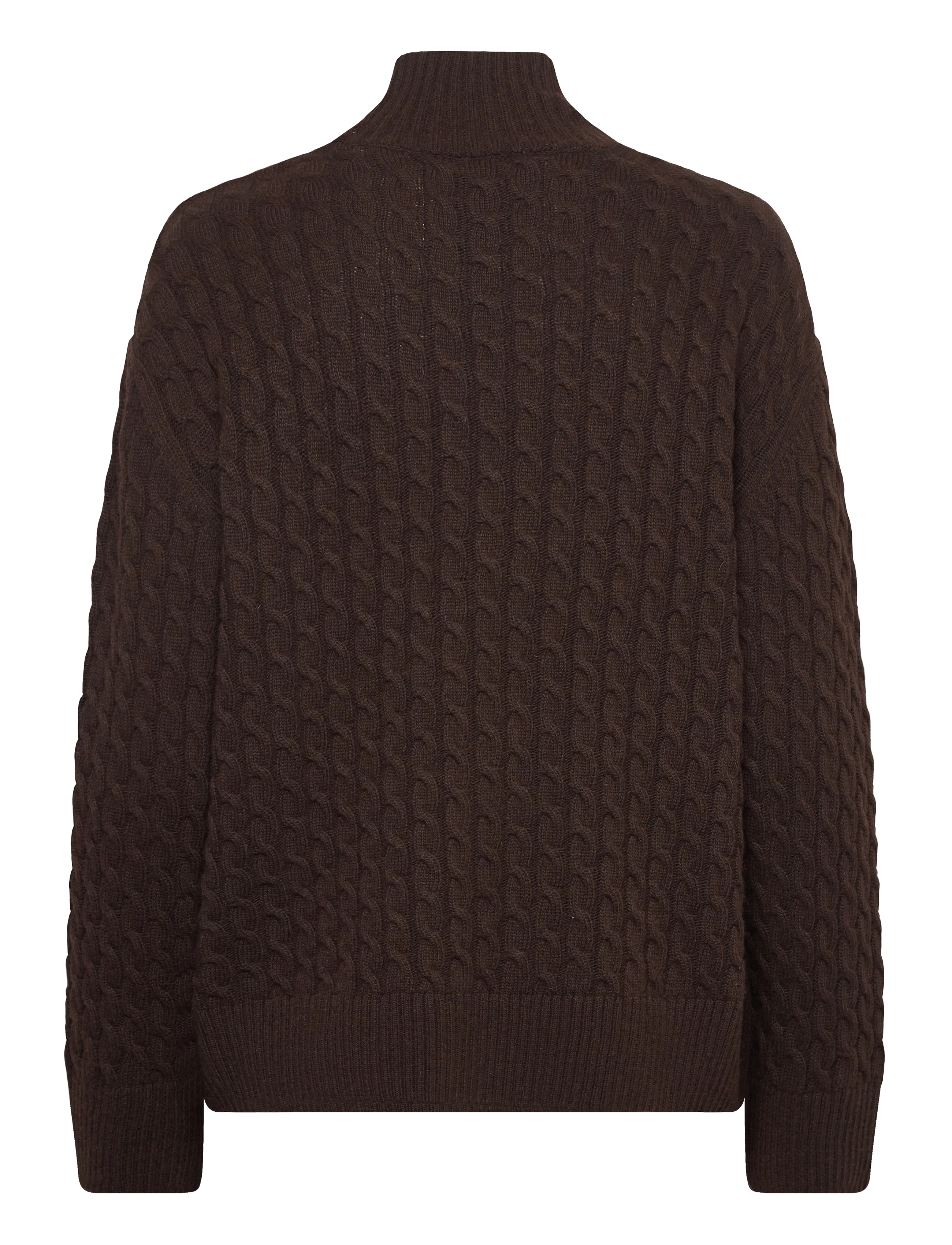 Gant - CABLE KNIT MOCK NECK - kašmirs - deep brown - 1
