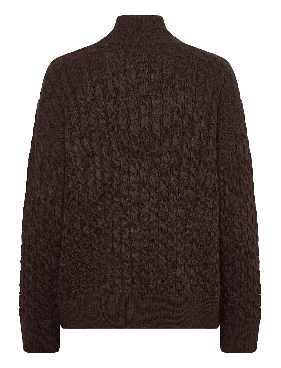 Gant - CABLE KNIT MOCK NECK - kašmirs - deep brown - 1