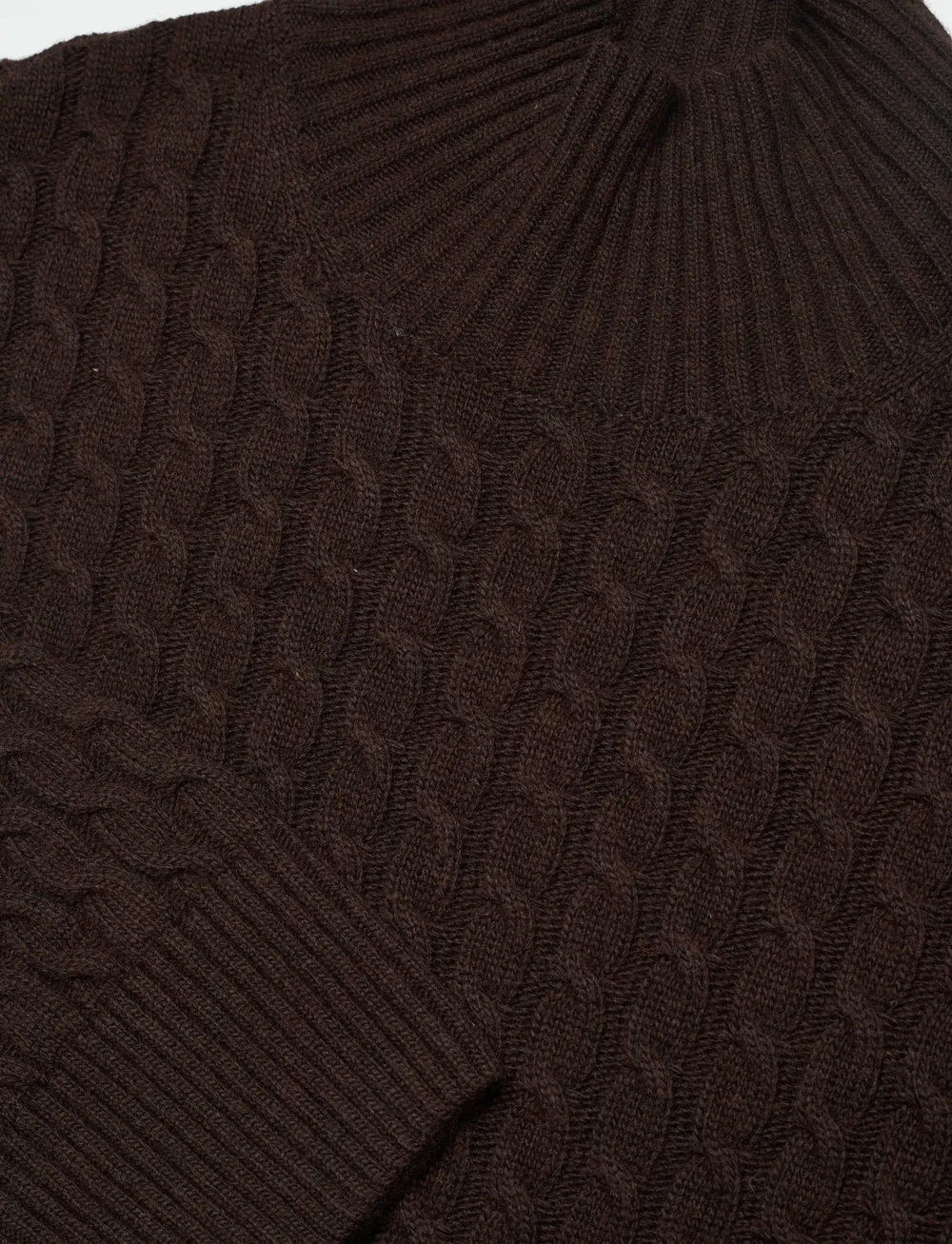 GANT - CABLE KNIT MOCK NECK - pulls à col roulé - deep brown - 2