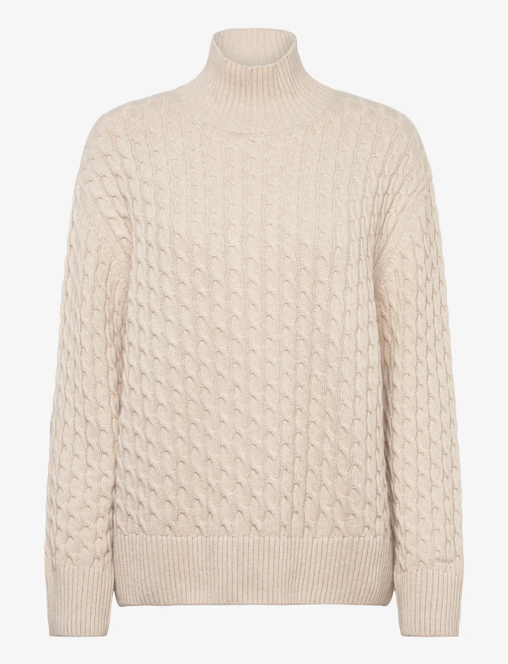 GANT - CABLE KNIT MOCK NECK - coltruien - seed melange - 0