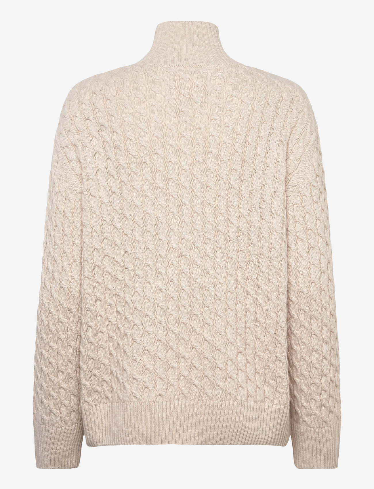 GANT - CABLE KNIT MOCK NECK - cashmere - seed melange - 1
