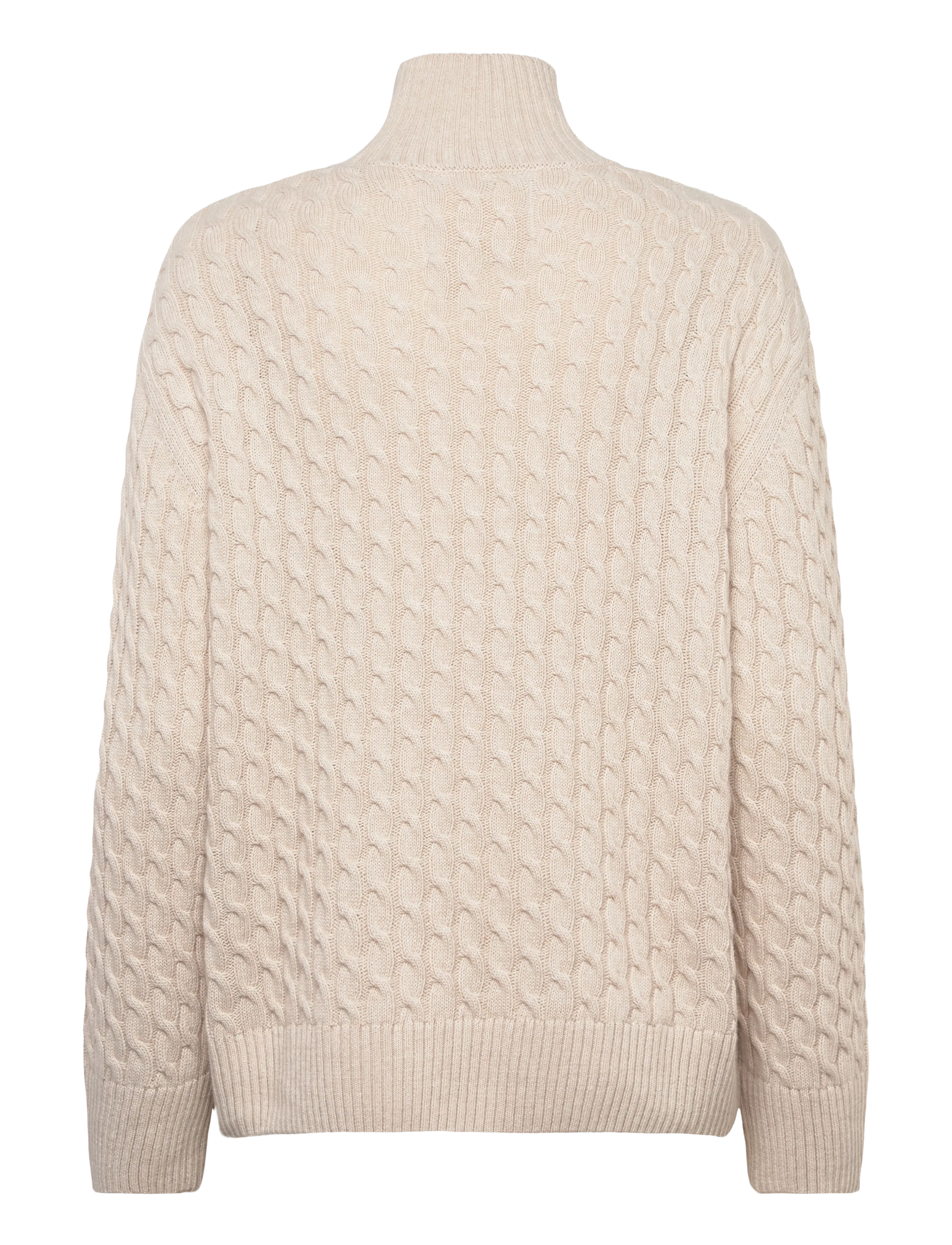 Gant - CABLE KNIT MOCK NECK - kaschmir - seed melange - 1