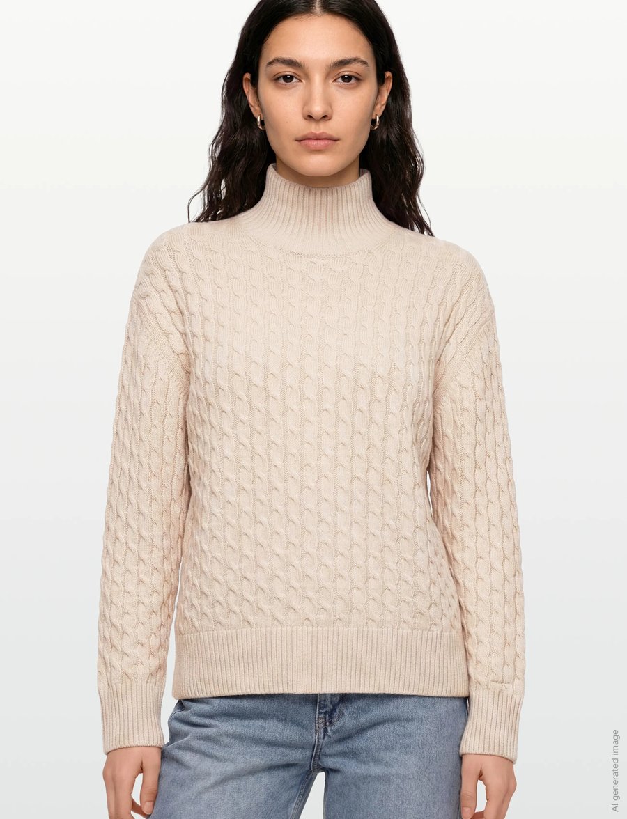 Gant - CABLE KNIT MOCK NECK - rollkragenpullover - seed melange - 3