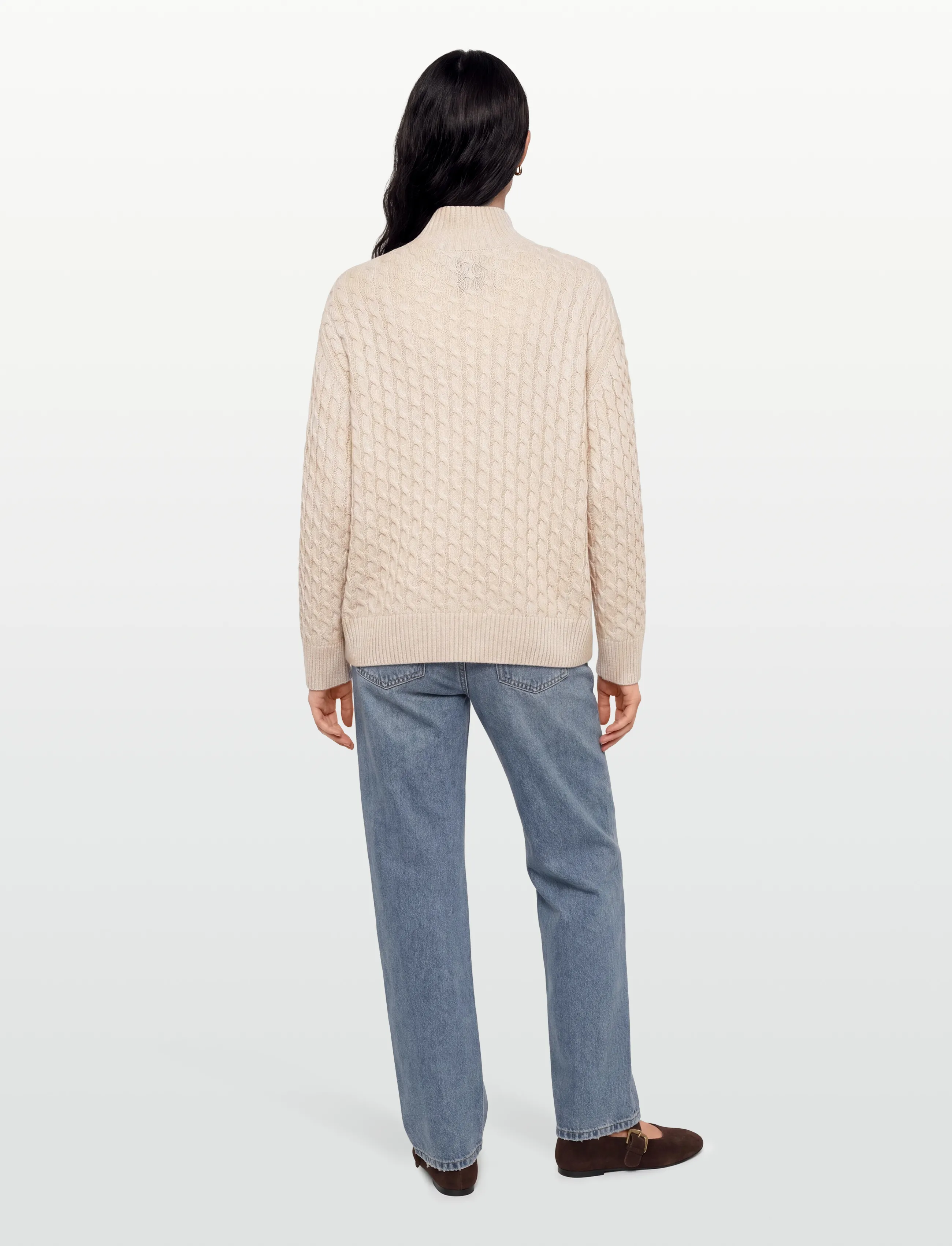 Gant - CABLE KNIT MOCK NECK - kõrge kaelusega džemprid - seed melange - 4