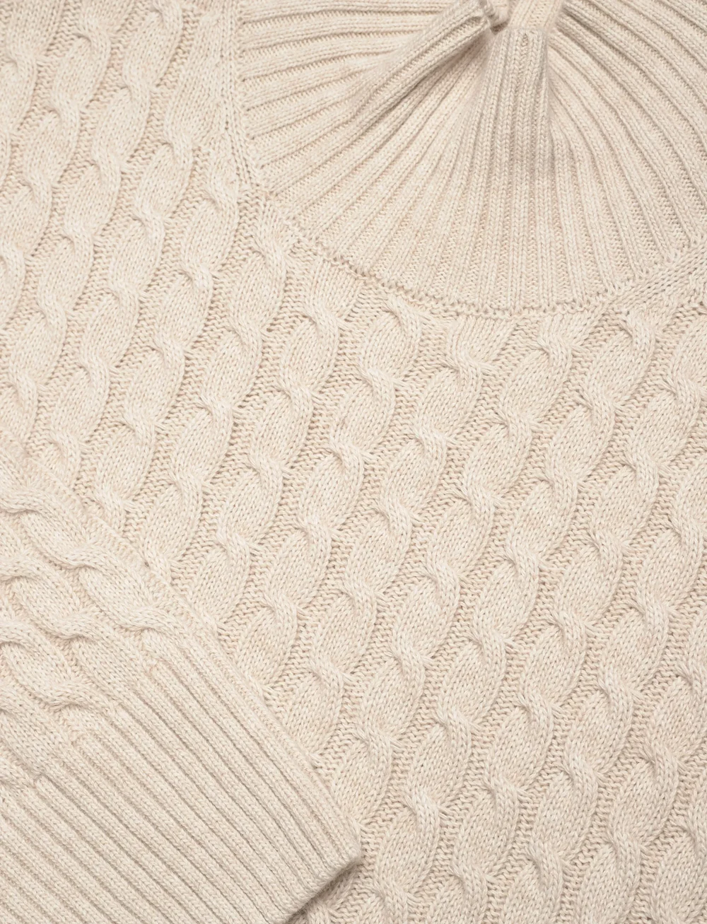 GANT - CABLE KNIT MOCK NECK - coltruien - seed melange - 2