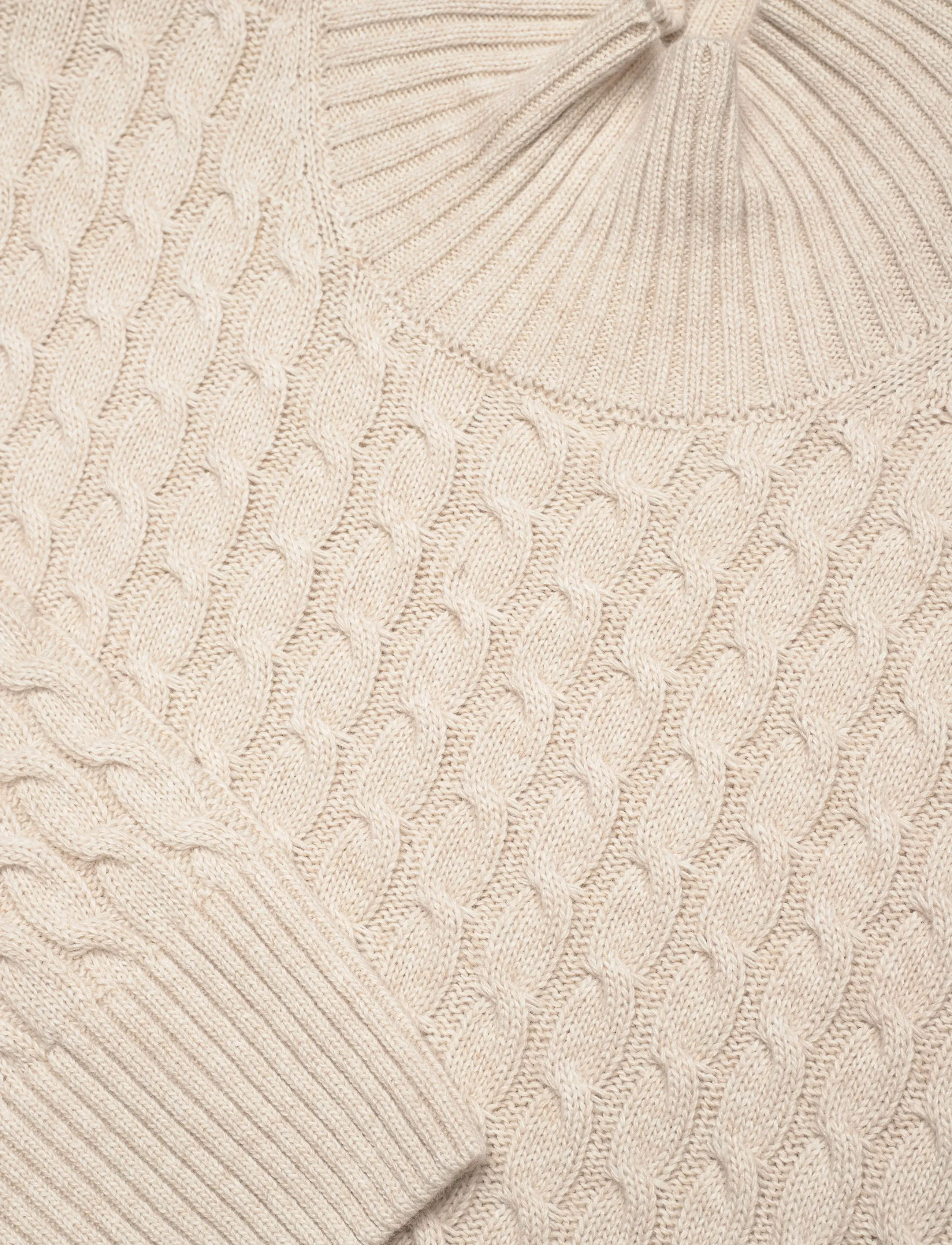 Gant - CABLE KNIT MOCK NECK - cashmere - seed melange - 2