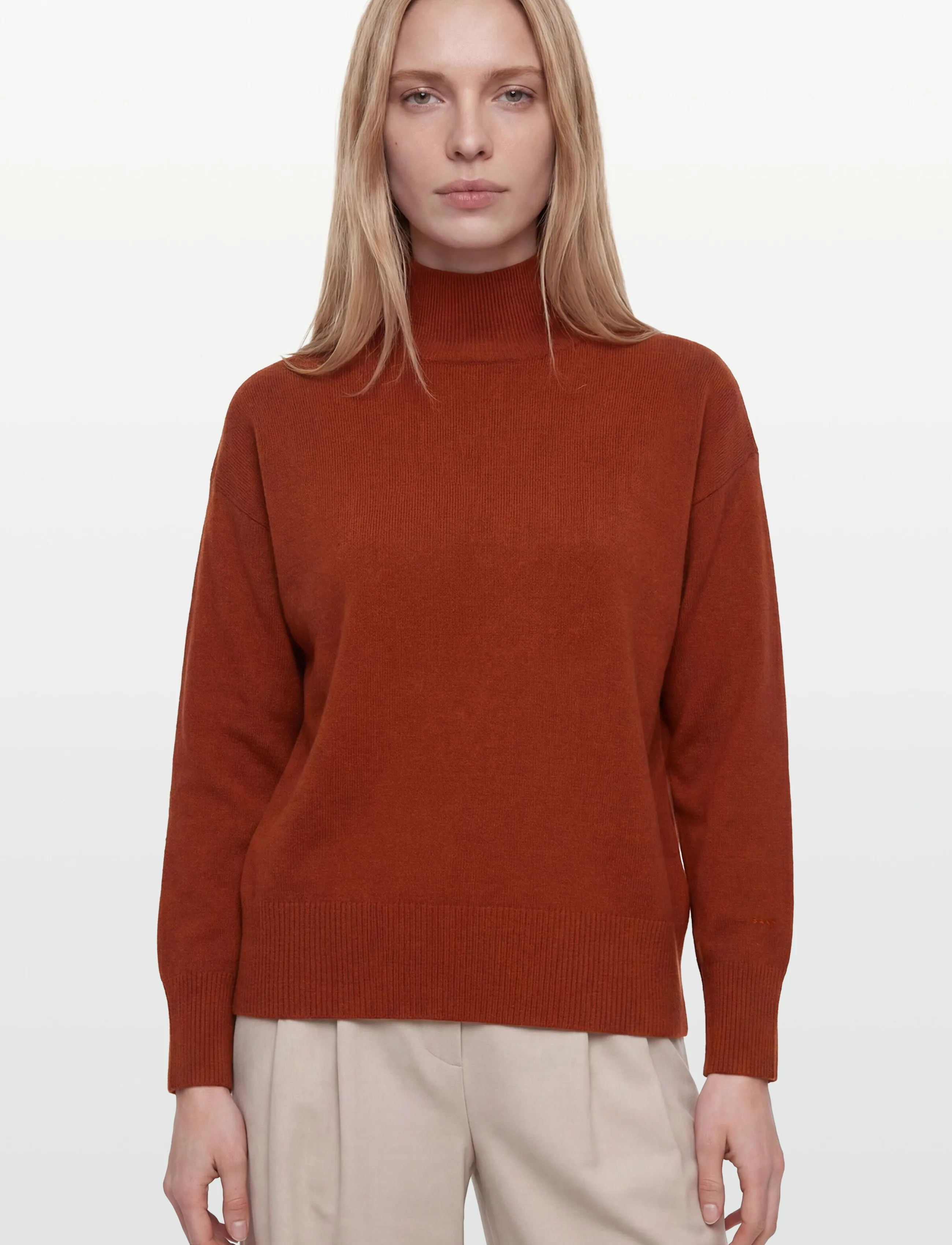 Gant - SUPERFINE LAMBSWOOL MOCK NECK - turtlenecks - modern rust - 3