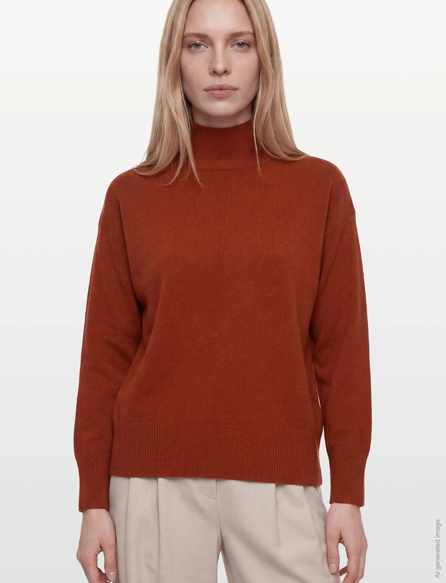 Gant - SUPERFINE LAMBSWOOL MOCK NECK - modern rust - 3