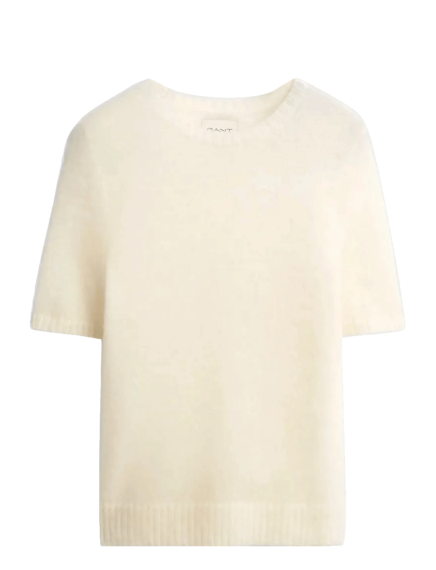 Gant - MOHAIR BLEND SS C-NECK - t-shirts - cream - 1