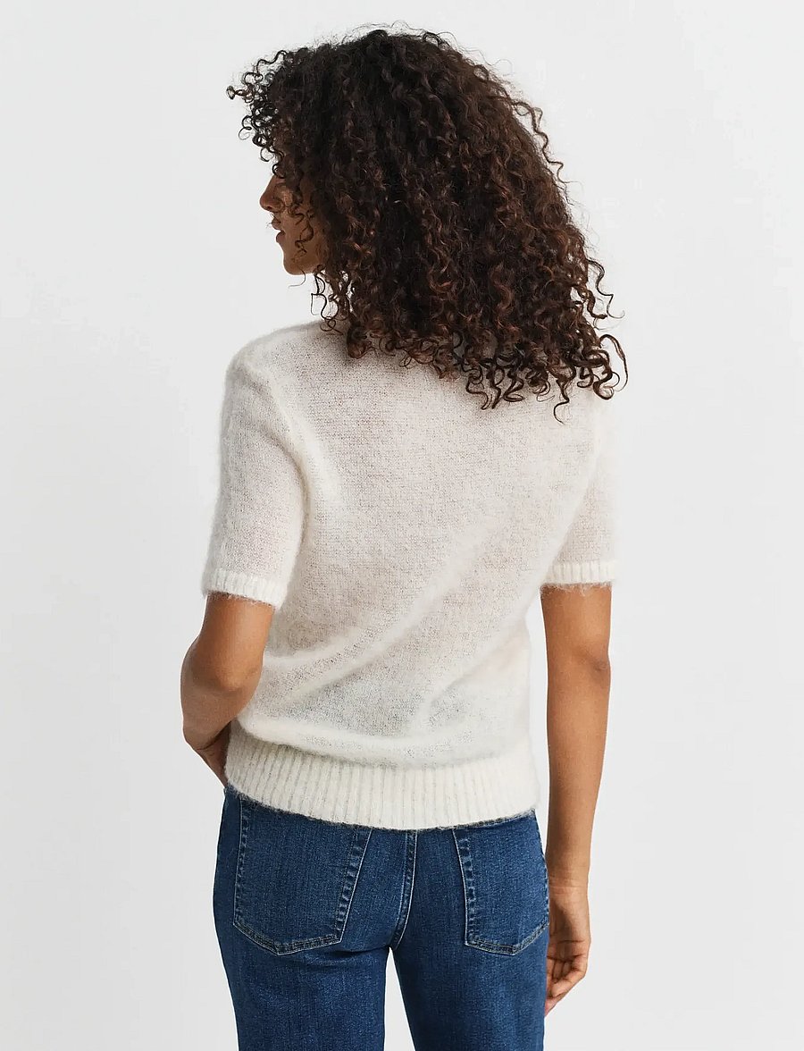 Gant - MOHAIR BLEND SS C-NECK - t-shirts - cream - 2