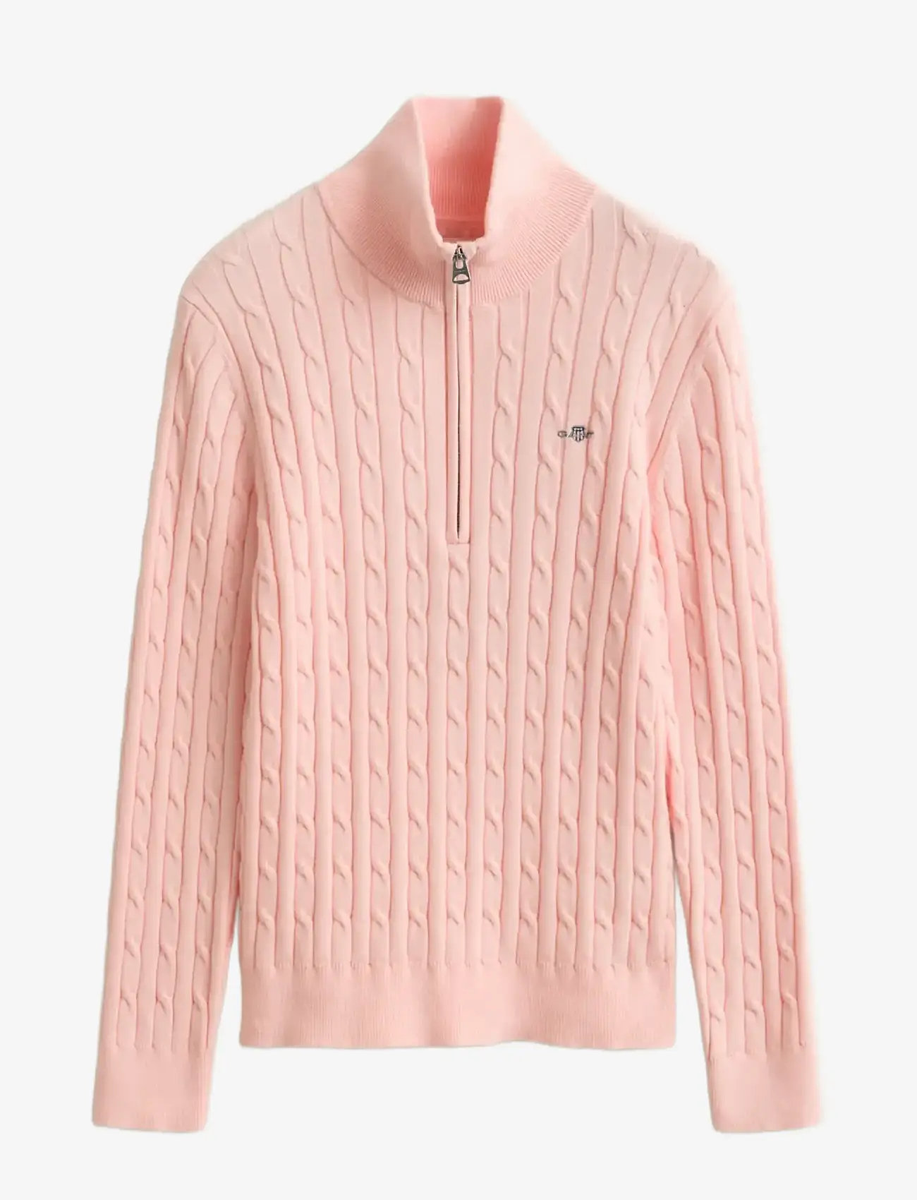 GANT - STRETCH COTTON CABLE HALF-ZIP - stickade tröjor - apricot pink - 1