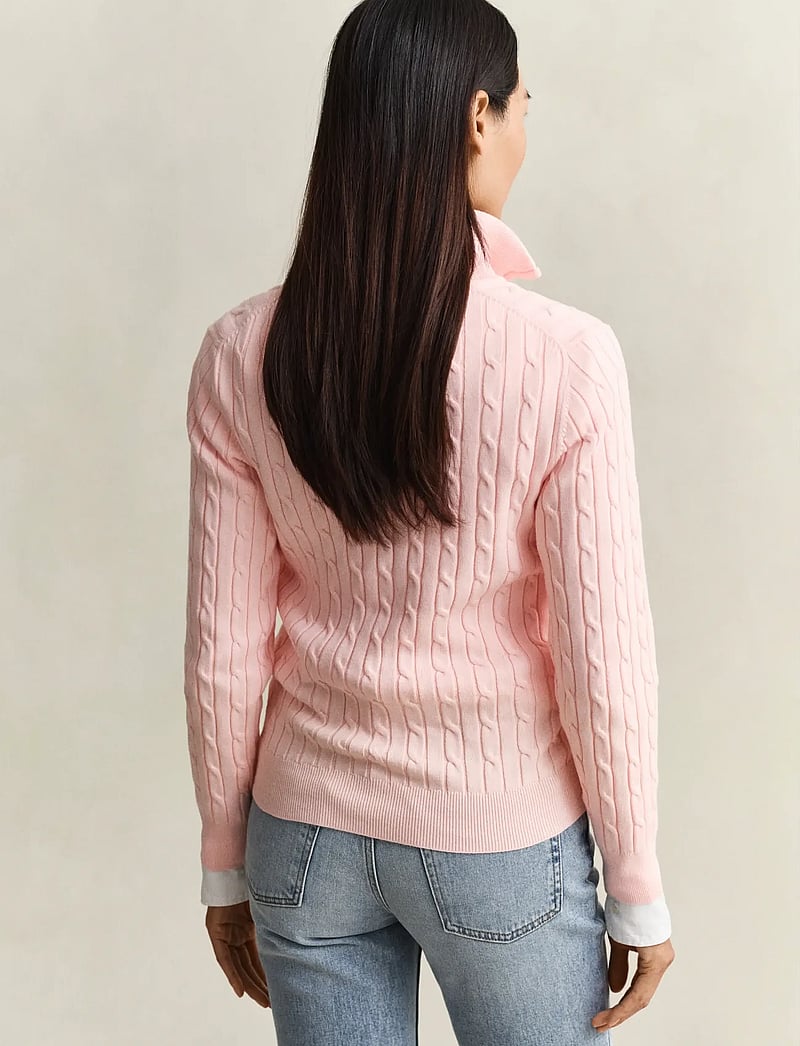 GANT - Stretch Cable Half-Zip Sweater - swetry - apricot pink - 2